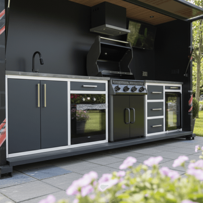 bahçe mutfak sistemleri modüler metal tasarım vago