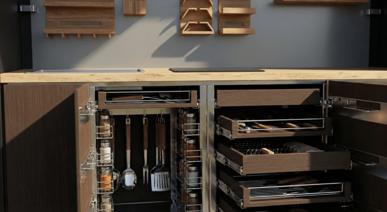 Vago Pro-Kit kişiselleştirilebilir paslanmaz çelik dış mekan bahçe mutfağı aksesuar seti.