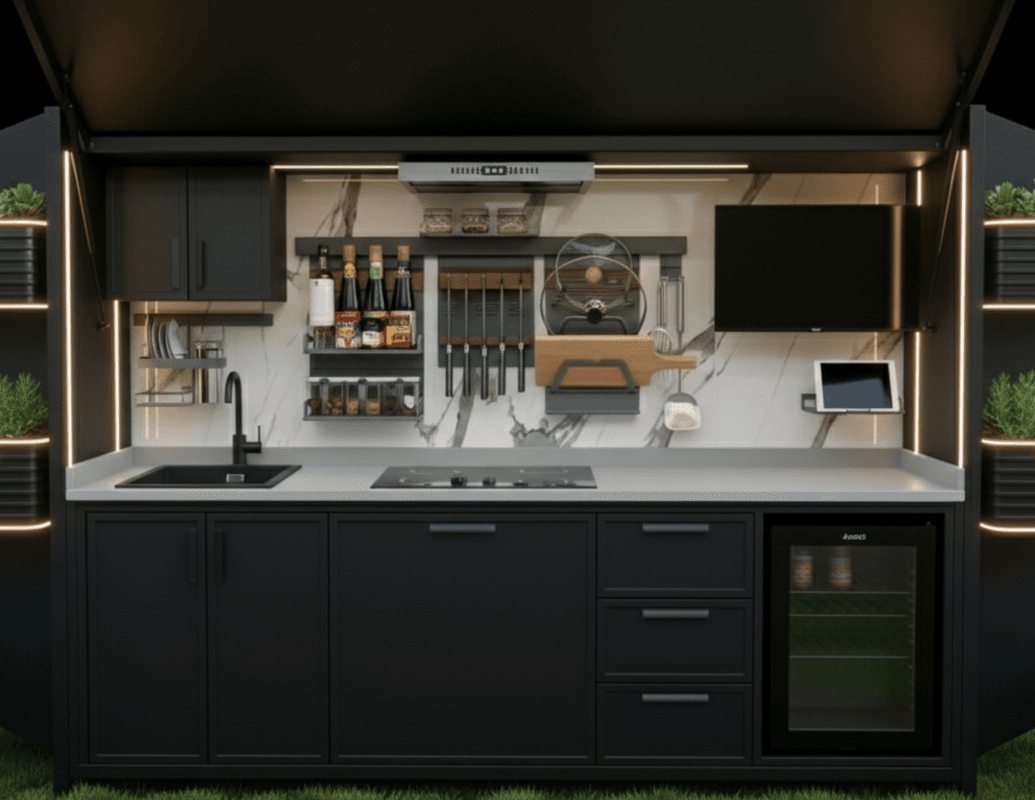 Garden V özel tasarım dış mekan mutfak seti açık görünüm ustalık eseri