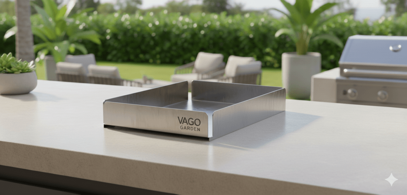 vago garden metal çekmece, endüstriyel mutfak çekmecesi, dayanıklı dış mekan çekmece modülü, metal modüler mutfak aksesuarları, vago custom metal serisi
