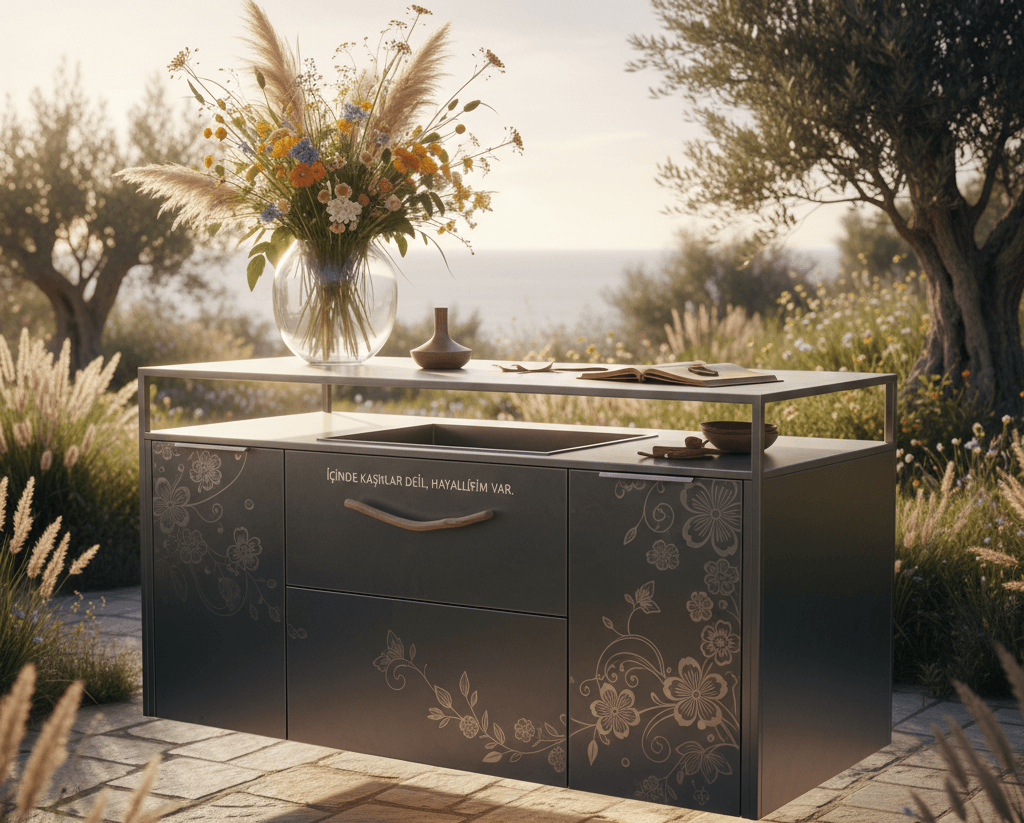 Air serisi bohem ve rustik alüminyum dış mekan bahçe mutfağı tasarımı
