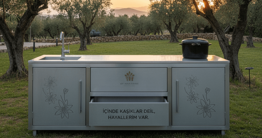Air serisi bohem ve rustik alüminyum dış mekan bahçe mutfağı tasarımı