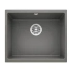 Antrasit granit eviye montajlı modern dış mekan bahçe mutfağı tasarımı