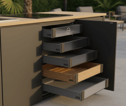 Vago modüllerinde standart olarak sunduğumuz yüksek kaliteli hazır çekmece sistemlerini seçebilirsiniz. Ancak bizce gerçek lüks, ihtiyaca ve zevke tam uyumdur. Eğer mevcut seçenekler size yetmiyorsa, devreye Vago Custom giriyor.