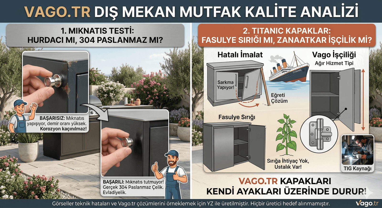 vago dış mekan mutfak garanti belgesi ve servis hizmeti görseli