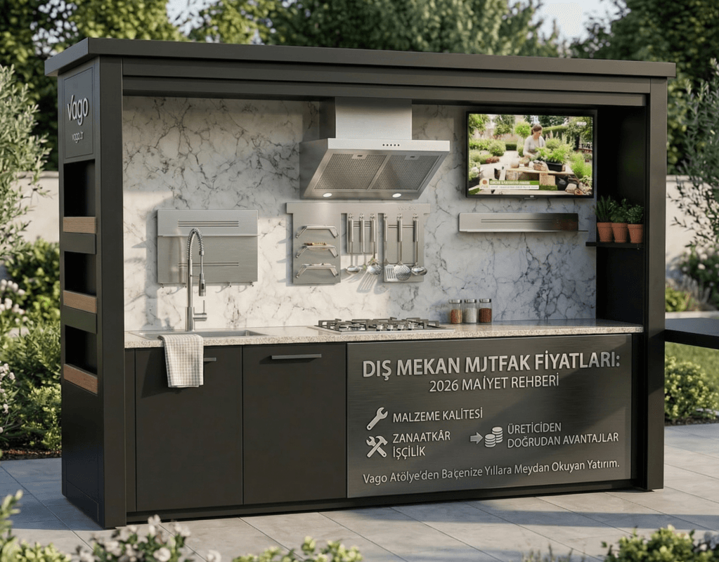 atölyede üretilen dayanıklı metal dış mekan mutfak iskeleti ve montajı