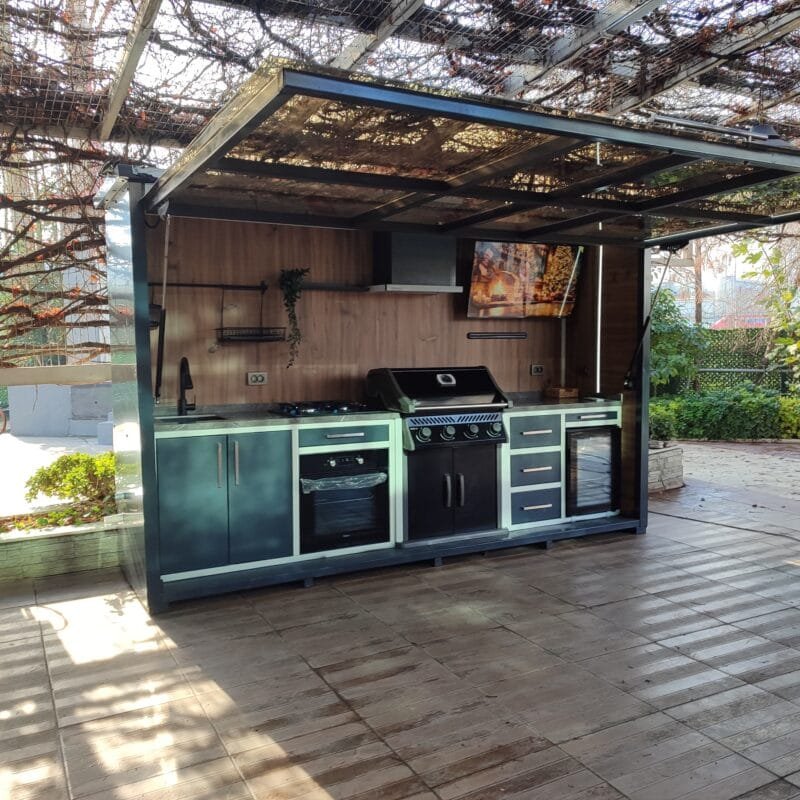 açık alan mutfak vago fason 360 bbq barbekü fırınlı